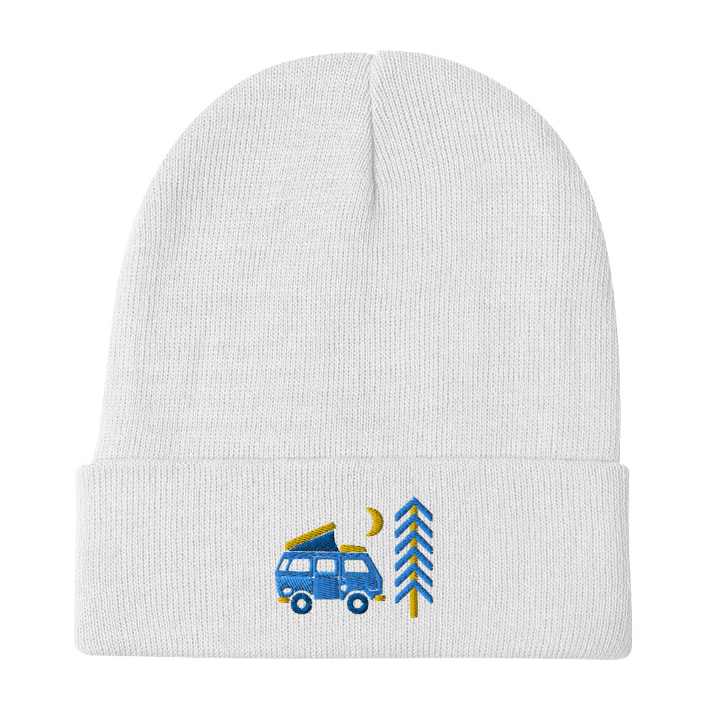 Go Outside Van & Moon Embroidered Beanie - OVERLANDERS Outfitter
