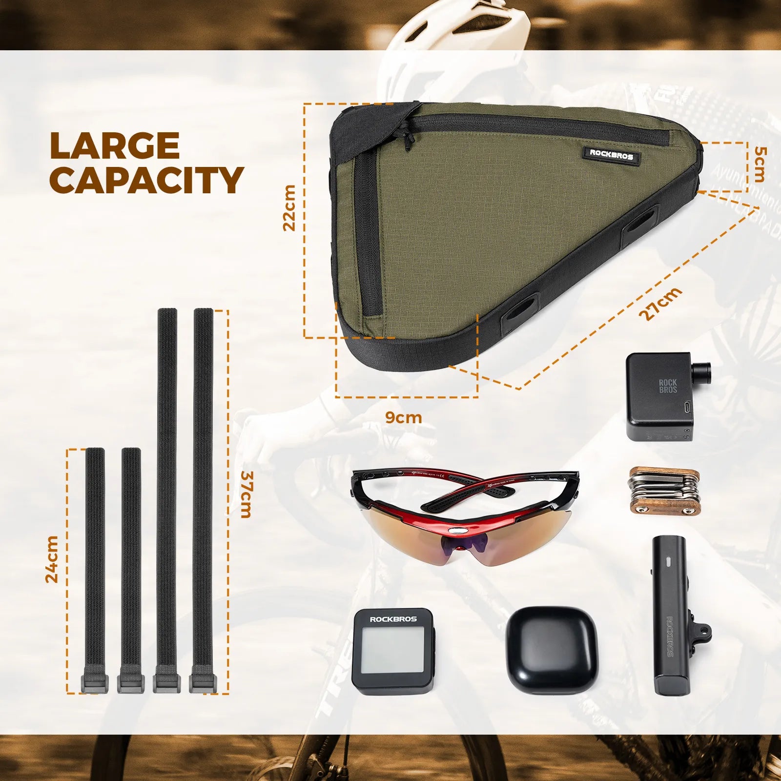 Large Capacity Bike Triangle Bag-1.5L - OVERLANDERS Outfitter