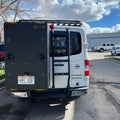 Avatar Offroad NV3500 rear ladder mounted on a vehicle, showcasing durable design and easy access for cargo loading.