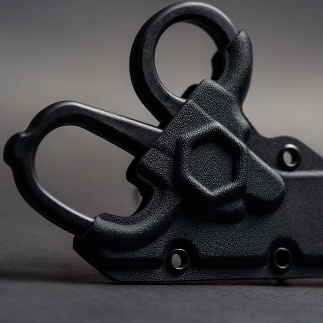 Black MINI Compact EMT and First Responders Rescue Shears Kydex Holder | ONE SHEAR® - OVERLANDERS Outfitter