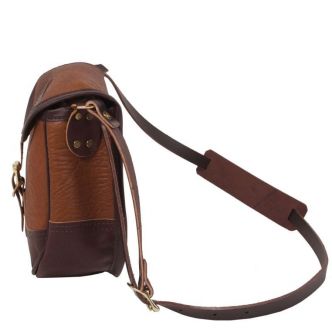 Backcountry Sportsman Bison Leather Medium Shell Purse side view showing textured leather and compact design.