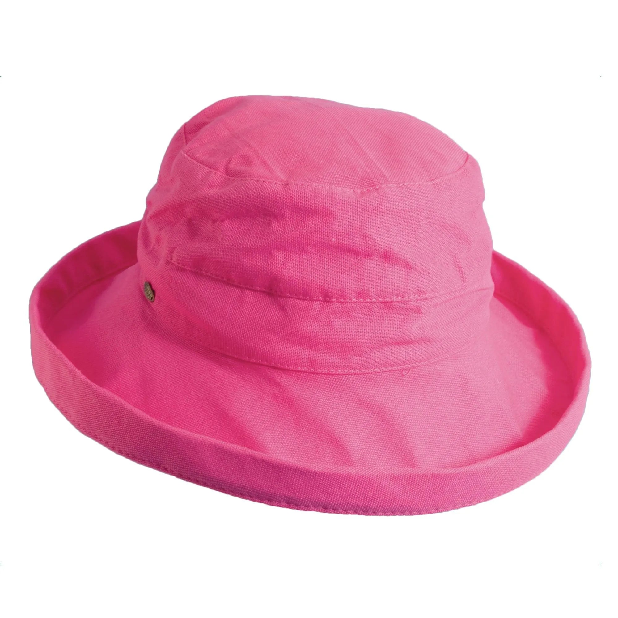 Women's Scala Simple Cotton Sun Hat by HatCountry, showing a lightweight white headwear with a wide brim for sun protection.