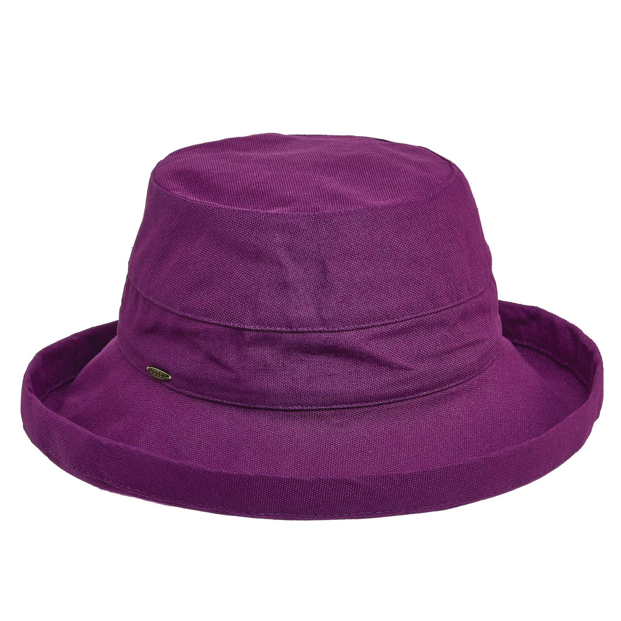 Women's Scala Simple Cotton Sun Hat by HatCountry, featuring a wide brim and breathable cotton fabric for sun protection.