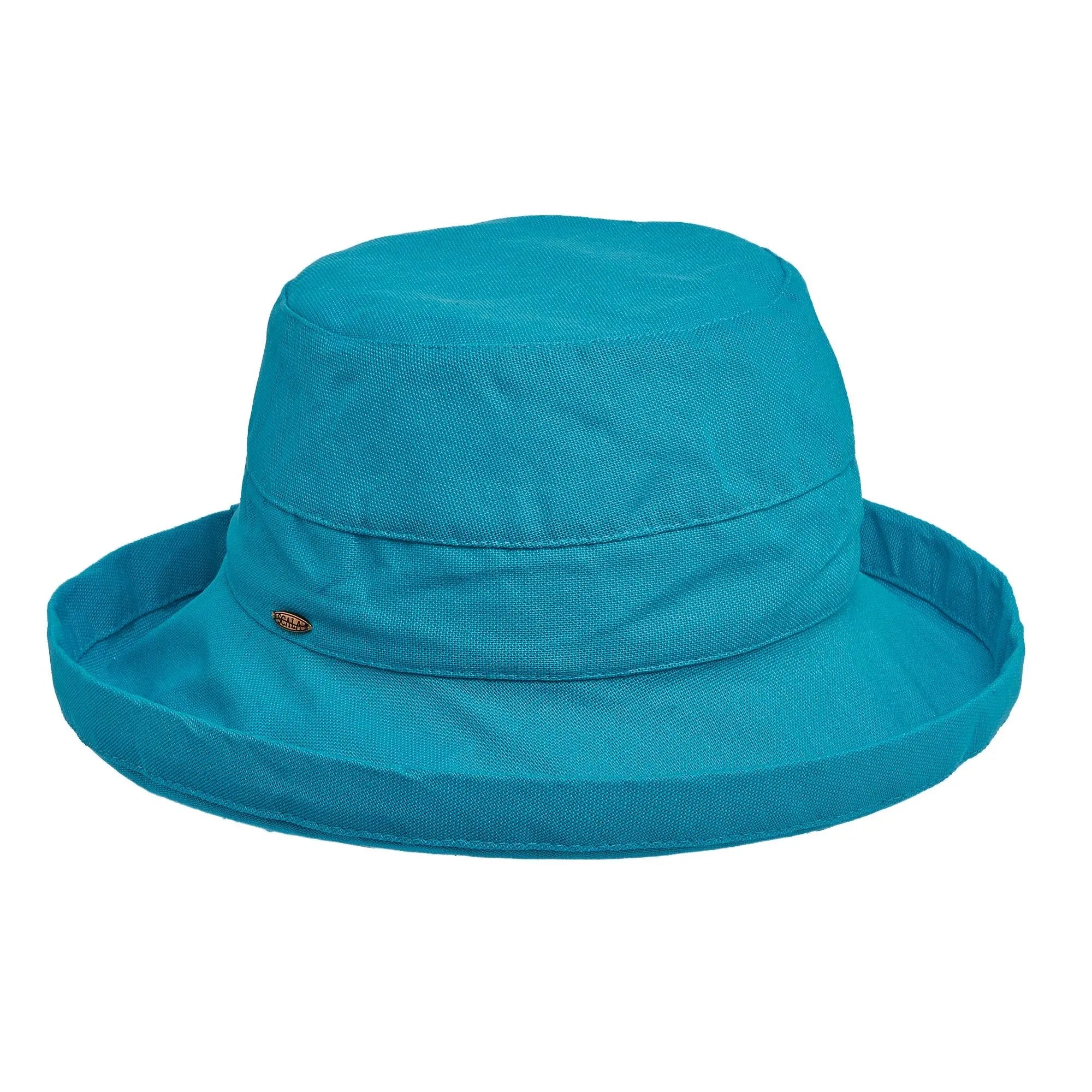 Women's Scala Simple Cotton Sun Hat by HatCountry, made of breathable cotton, featuring a wide brim for sun protection.
