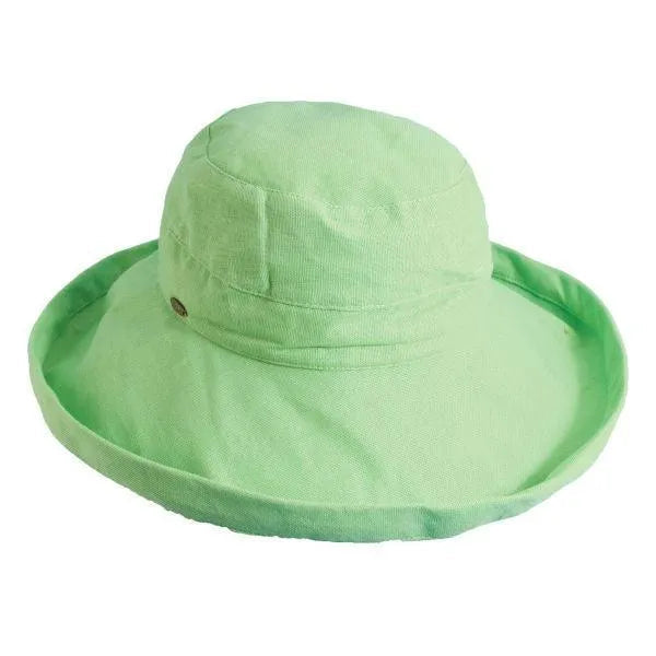 Lime Scala Simple Cotton women's sun hat by HatCountry, lightweight headwear with a wide brim for sun protection.