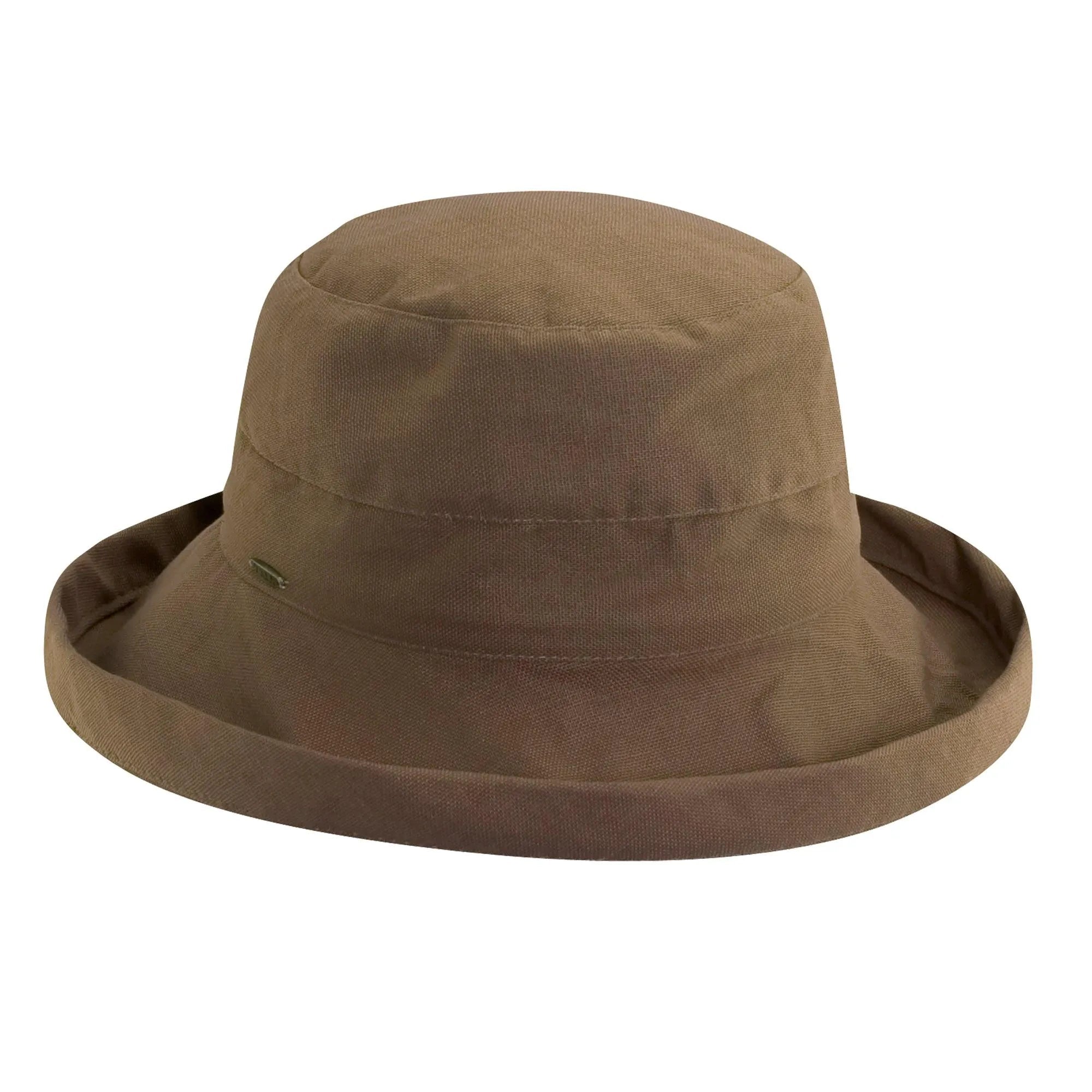 Women's Scala Simple Cotton Sun Hat by HatCountry, featuring a wide brim and lightweight cotton material, in walnut color.
