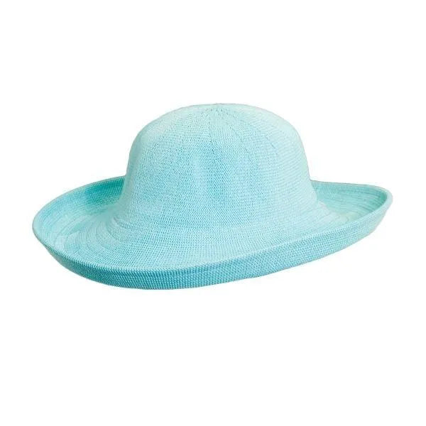 Turquoise Scala Kissimmee women's sun hat by HatCountry, stylish wide-brim headwear with a relaxed, fashionable design.