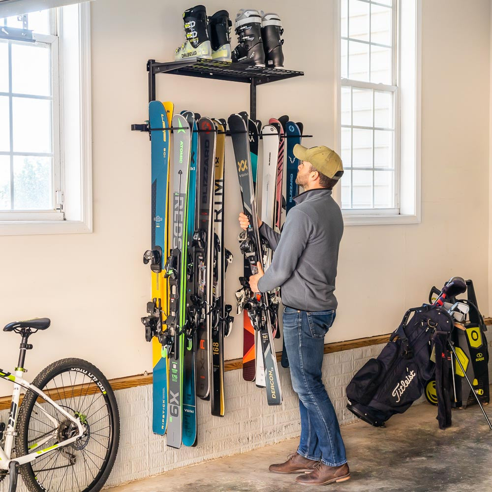 Solitude Ski Wire Shelf | Adjustable Wall Storage System | Holds 10 Pairs of Skis - OVERLANDERS Outfitter
