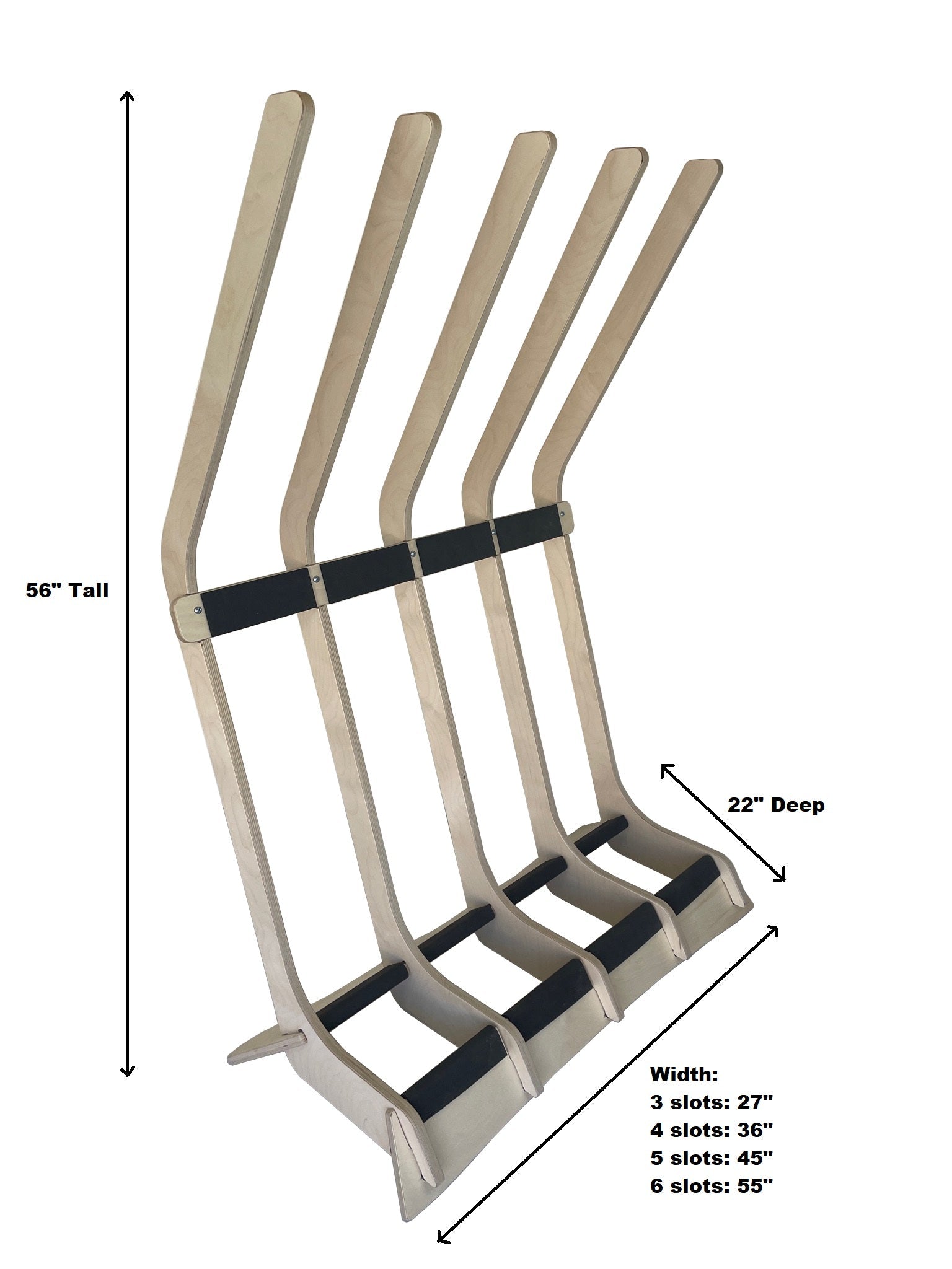 Freestanding surfboard rack by Rado Racks displaying multiple boards in a stylish, organized setup.