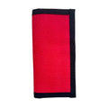 Recycled Firefighter long wallet no-snap edition in red hose design, made from recycled materials, showcasing a slim, durable wallet.