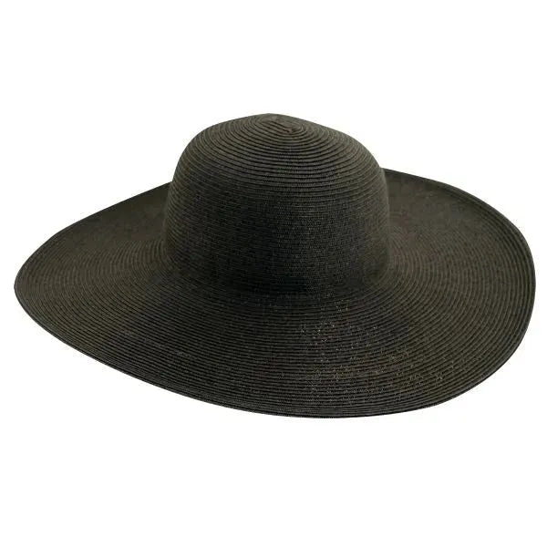 Women's straw sun hat from Scala Cape May by HatCountry, black wide-brimmed headwear perfect for sunny days.