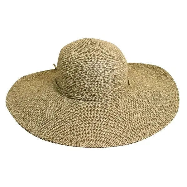 Women’s Scala Cape May straw sun hat in coffee-black with wide brim, stylish headwear by HatCountry.