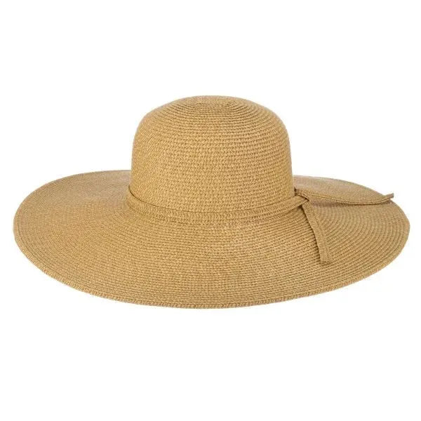 Women's straw sun hat from Scala Cape May by HatCountry, natural brown color, lightweight headwear for sunny days.