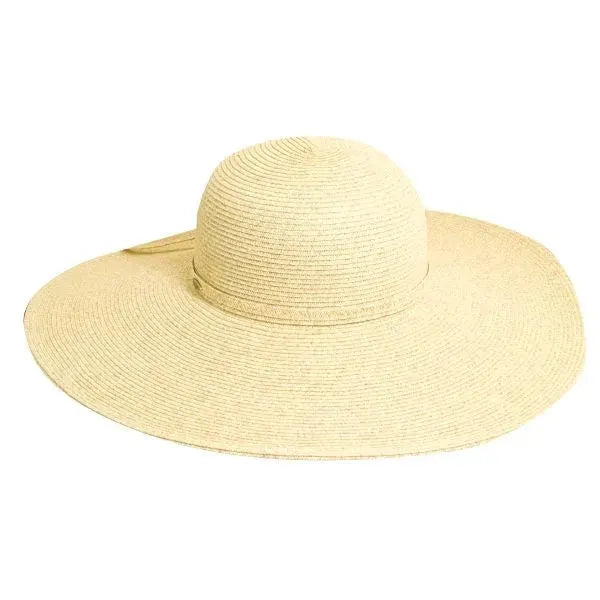 Women's straw sun hat from Scala Cape May by HatCountry, featuring a wide brim and woven straw design for sun protection.
