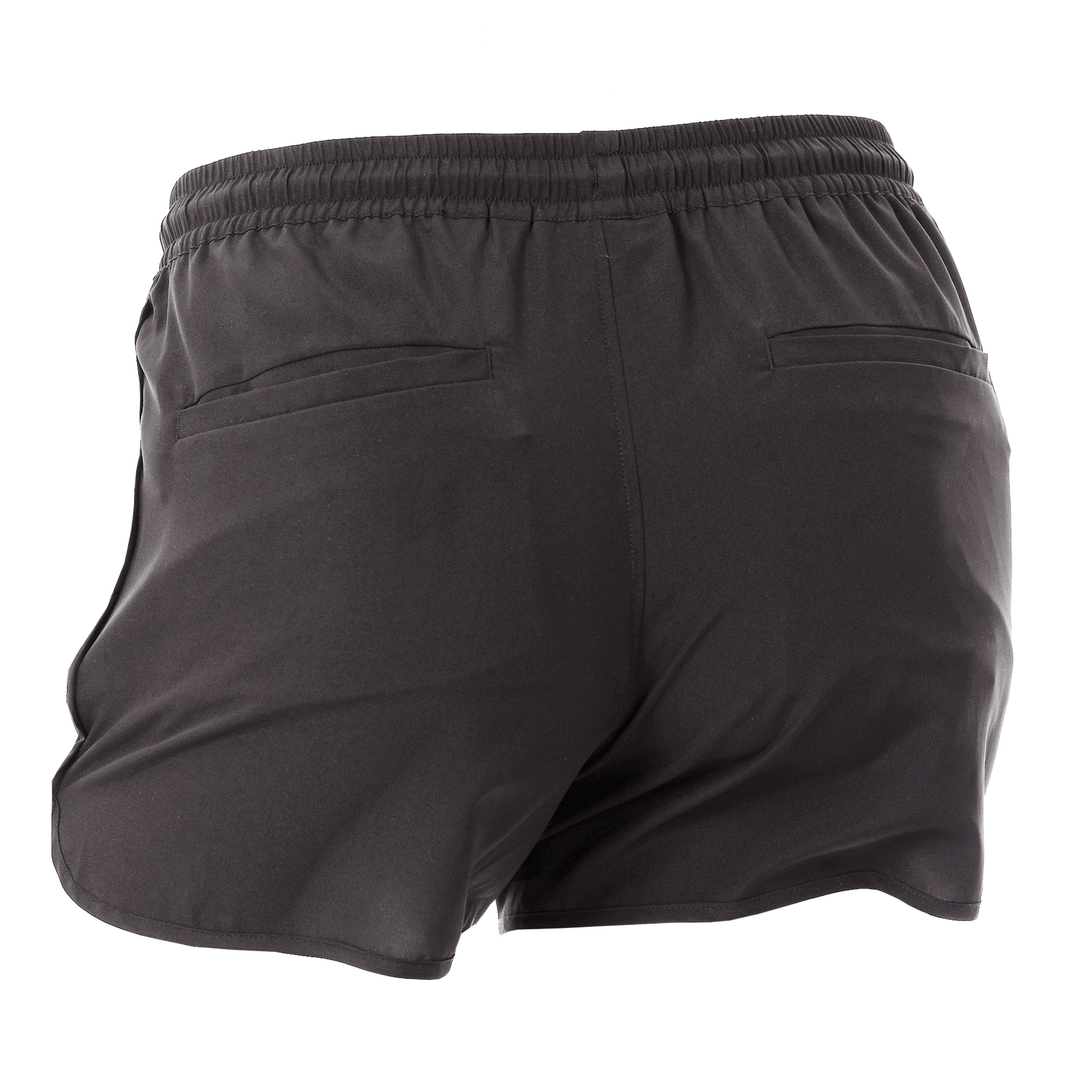 Charcoal Lydia 2.0 Dock Short by DSG OUTERWEAR with UPF 40+ protection, shown from the back.