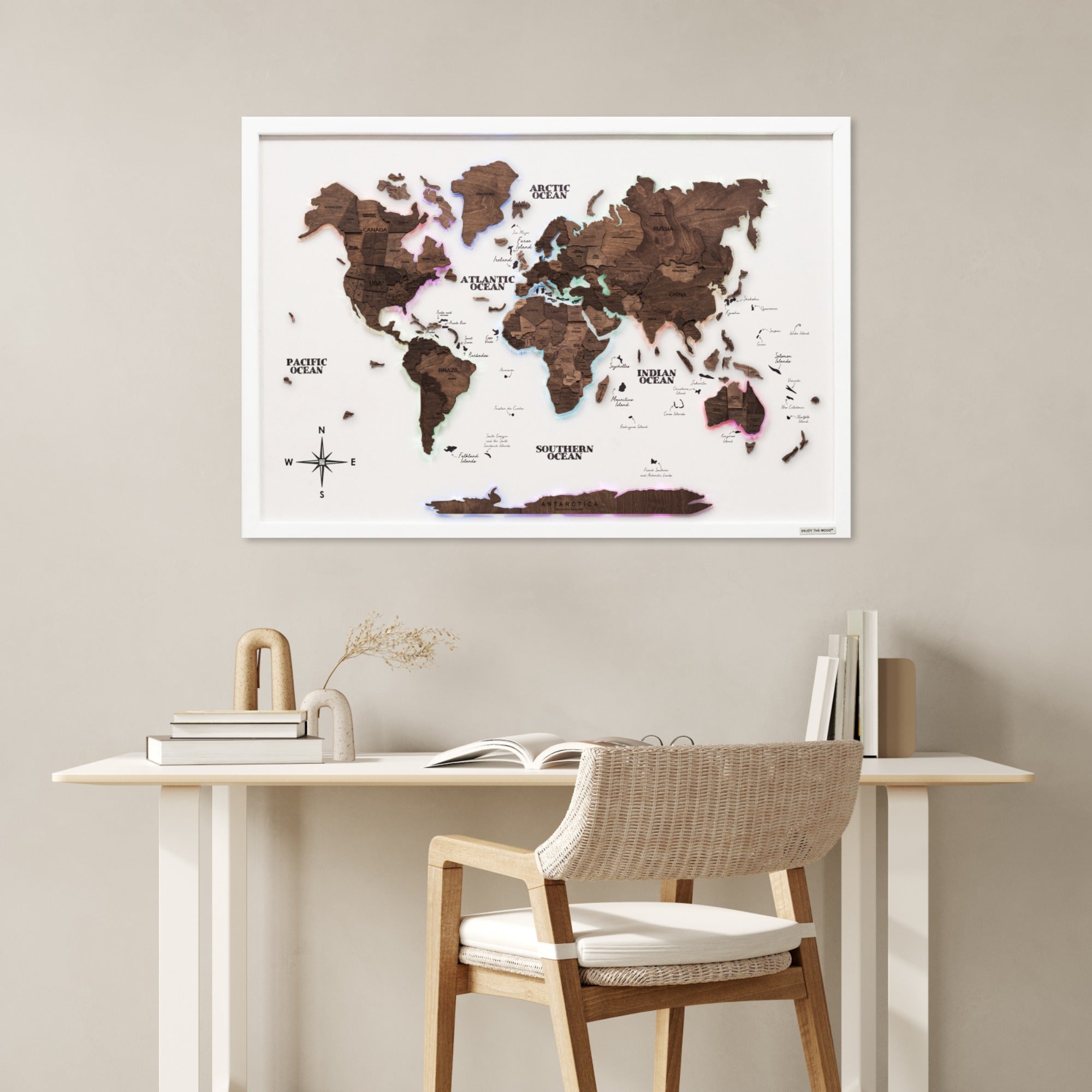 Map on Board LED 2.0 Dark Walnut - OVERLANDERS Outfitter