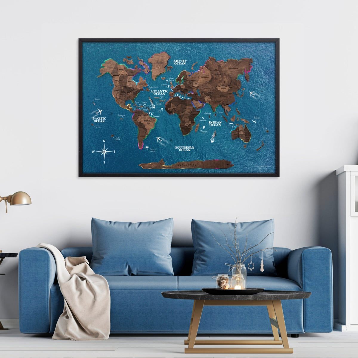Map on Board LED 2.0 Dark Walnut - OVERLANDERS Outfitter