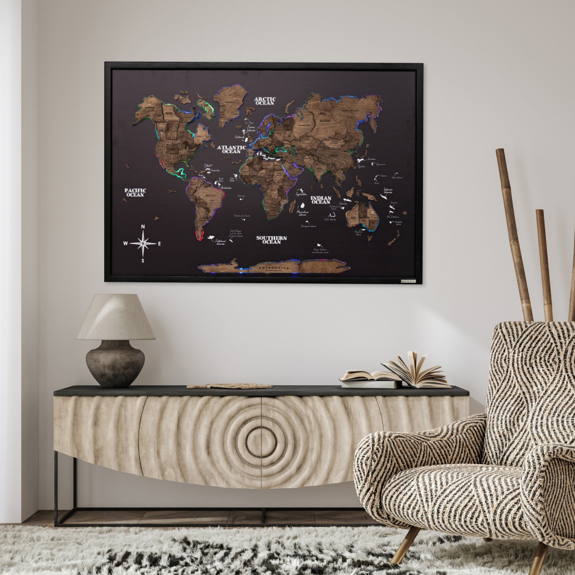 Map on Board LED 2.0 Dark Walnut