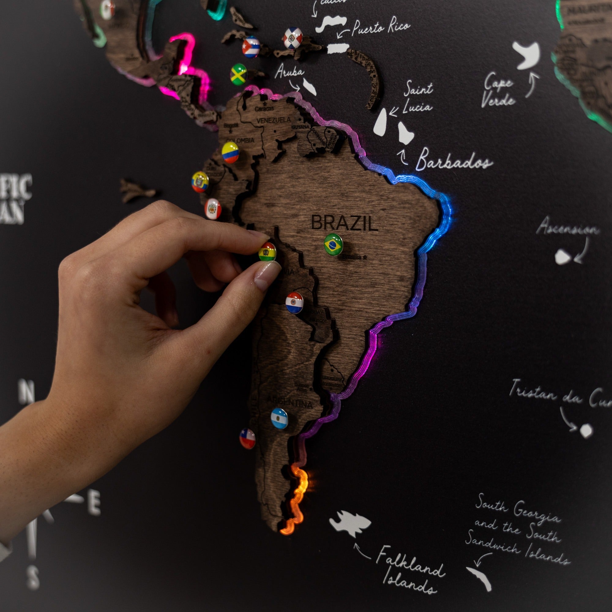 Map on Board LED 2.0 Dark Walnut