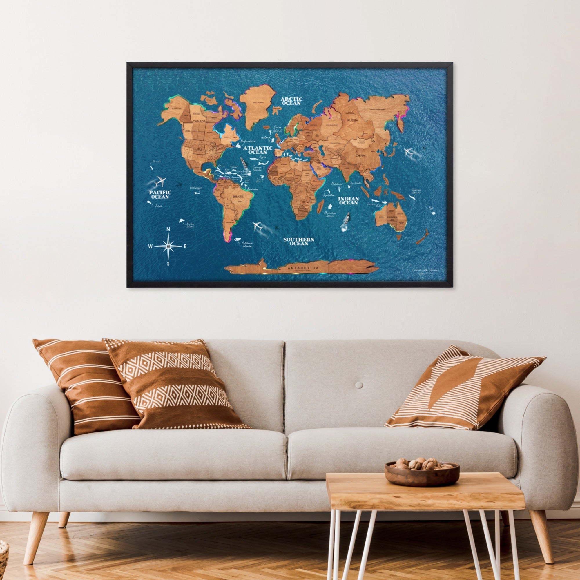 Map on Board LED 2.0 Oak - OVERLANDERS Outfitter