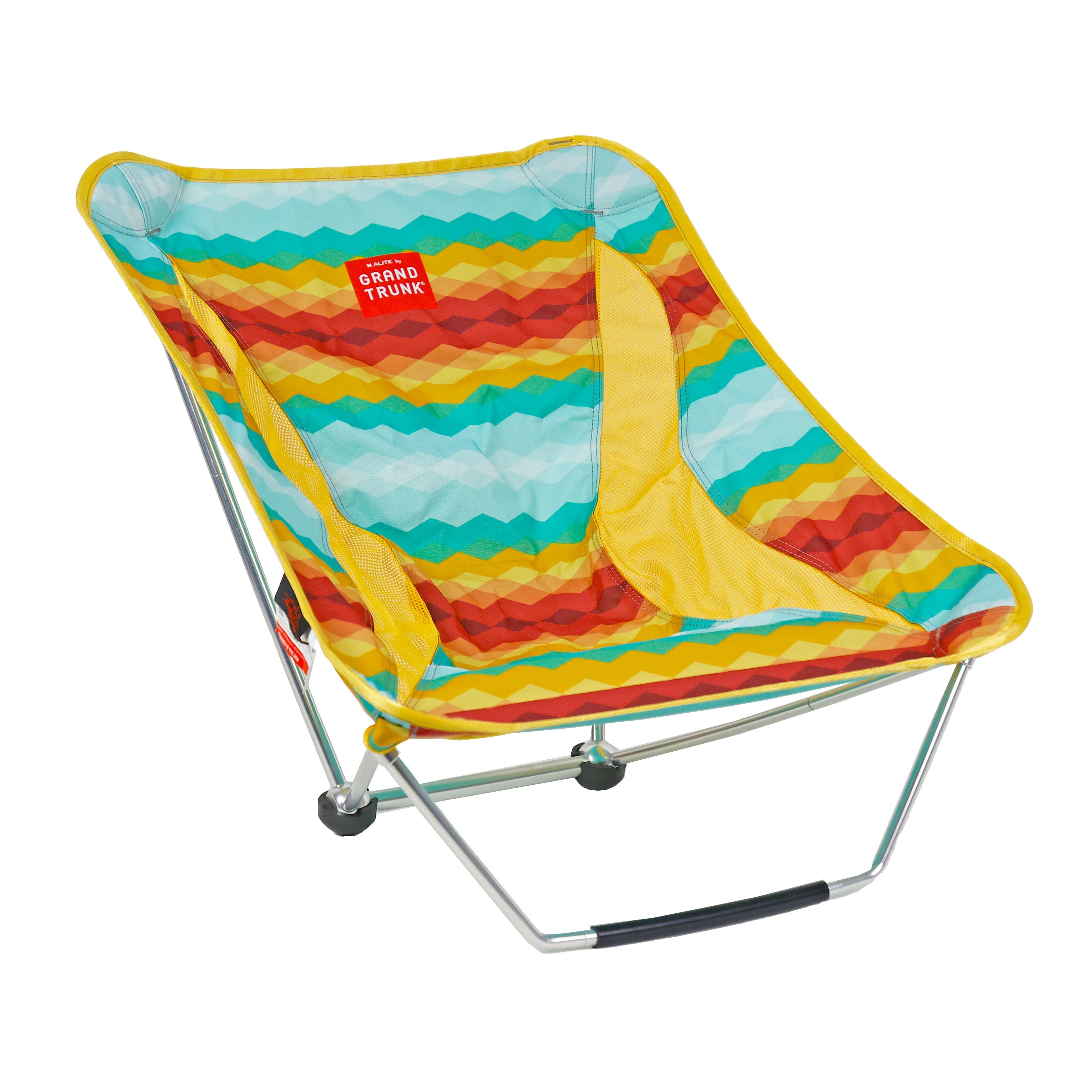 GrandTrunk Mayfly Low Ground Collapsible Chair with horizon-colored fabric and lightweight frame, perfect for outdoor seating.