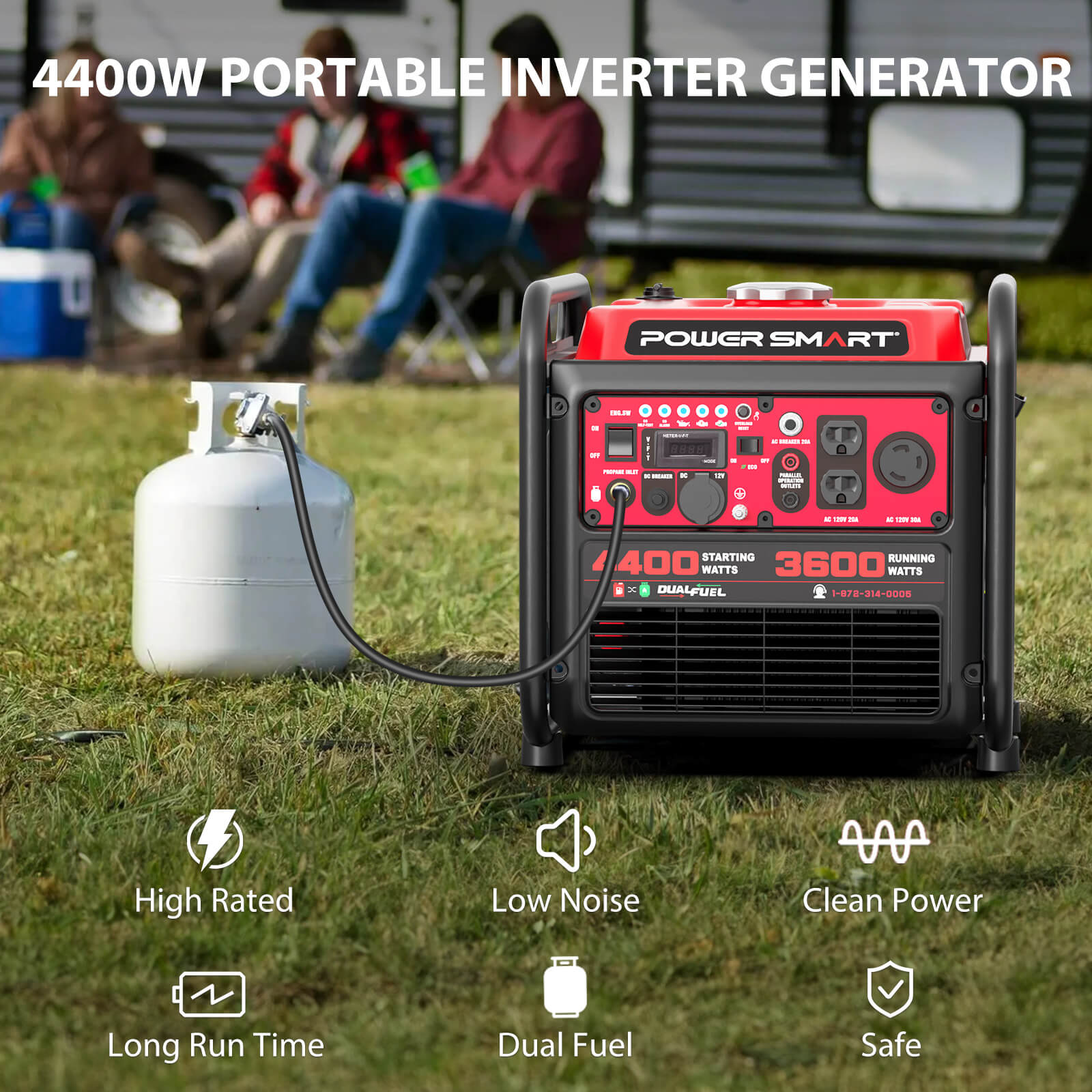 4400W/4000W Gasoline/Propane Duel Fuel Inverter Generator w/ CO Alert MB5040DC - OVERLANDERS Outfitter