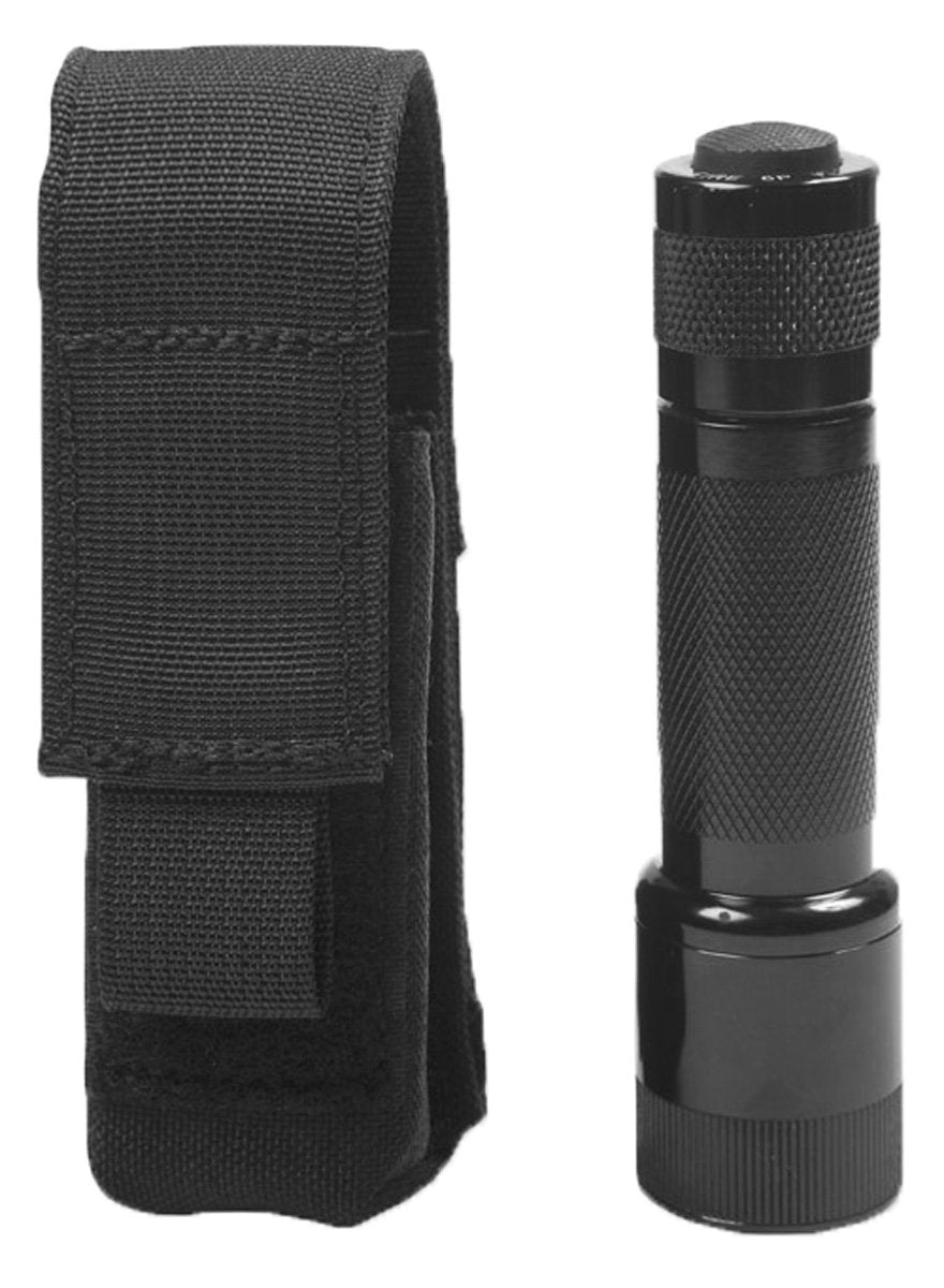 Elite Survival Systems MOLLE tactical pouch designed for Surefire 6p and similar flashlights, with adjustable straps and secure fit.