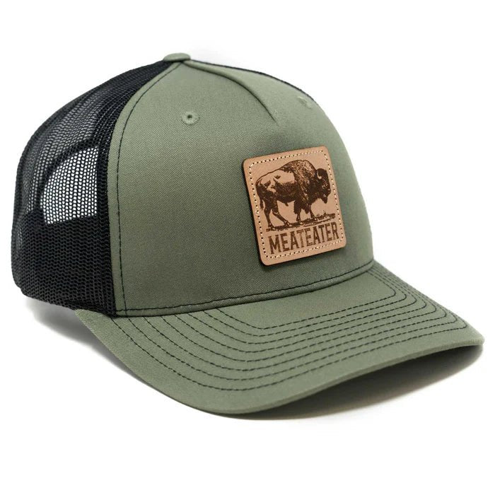 MeatEater Bison Badge Trucker Hat | Outdoor Hunting Snapback Cap - OVERLANDERS Outfitter