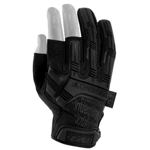 HCC Tactical Mechanix M-PACT Agilite Edition tactical gloves in black with reinforced palms and adjustable wrist straps.
