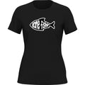 Outdoorzees Gone Fishing v3 women's T-shirt featuring a fishing-themed graphic on soft, comfortable fabric.