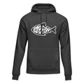 Outdoorzees Gone Fishing v3 unisex hoodie, soft fabric with fishing-themed graphic, casual wear for outdoor enthusiasts.