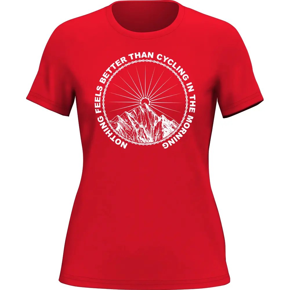 Outdoorzees women's cycling morning T-shirt featuring a casual design and comfortable fit, perfect for active outdoor wear.