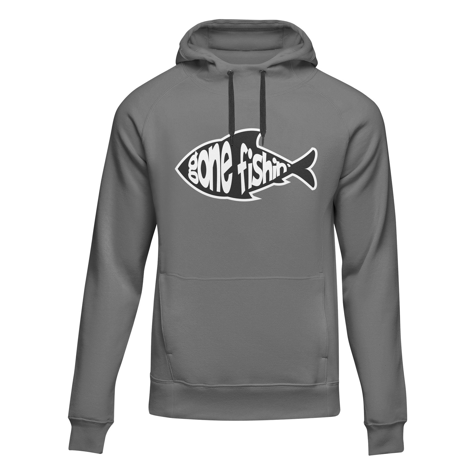 Outdoorzees Gone Fishing v3 unisex hoodie featuring a fishing-themed design, soft fabric, and casual fit for outdoor enthusiasts.