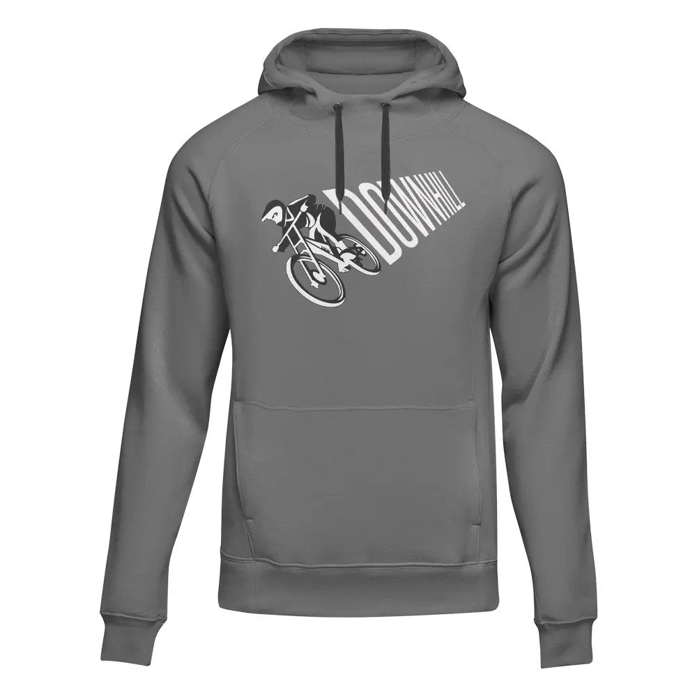Unisex downhill cycling hoodie by Outdoorzees in black with sporty design, featuring a hood and long sleeves for outdoor adventures.