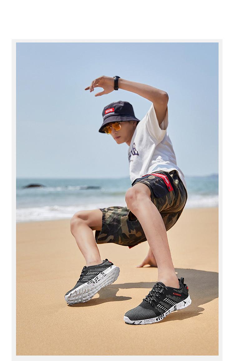 Men's quick-dry water sports shoes by Stevvex, breathable, non-slip, lightweight aqua beach sneakers for outdoor fishing and water activities.