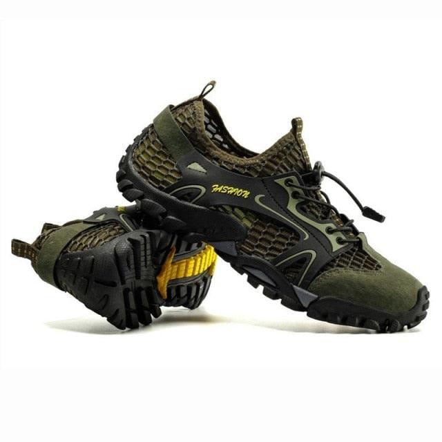Men's Stevvex mesh hiking shoes with quick-dry, breathable water-resistant rubber soles for outdoor water sports and walking.