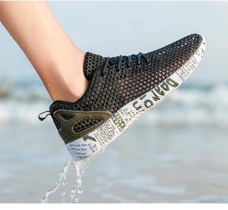 Men's Stevvex Aqua breathable quick-dry water shoes for beach, fishing, and outdoor activities, featuring lightweight, non-slip design.
