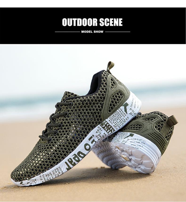 Men's Stevvex aqua breathable quick-drying water shoes, lightweight, non-slip outdoor fishing and wading sneakers, ideal for beach activities.