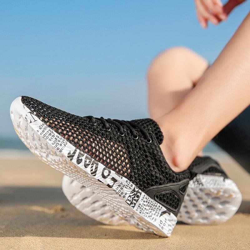 Mens Stevvex quick dry water shoes with breathable mesh, slip-resistant soles, ideal for beach, fishing, and outdoor water activities.