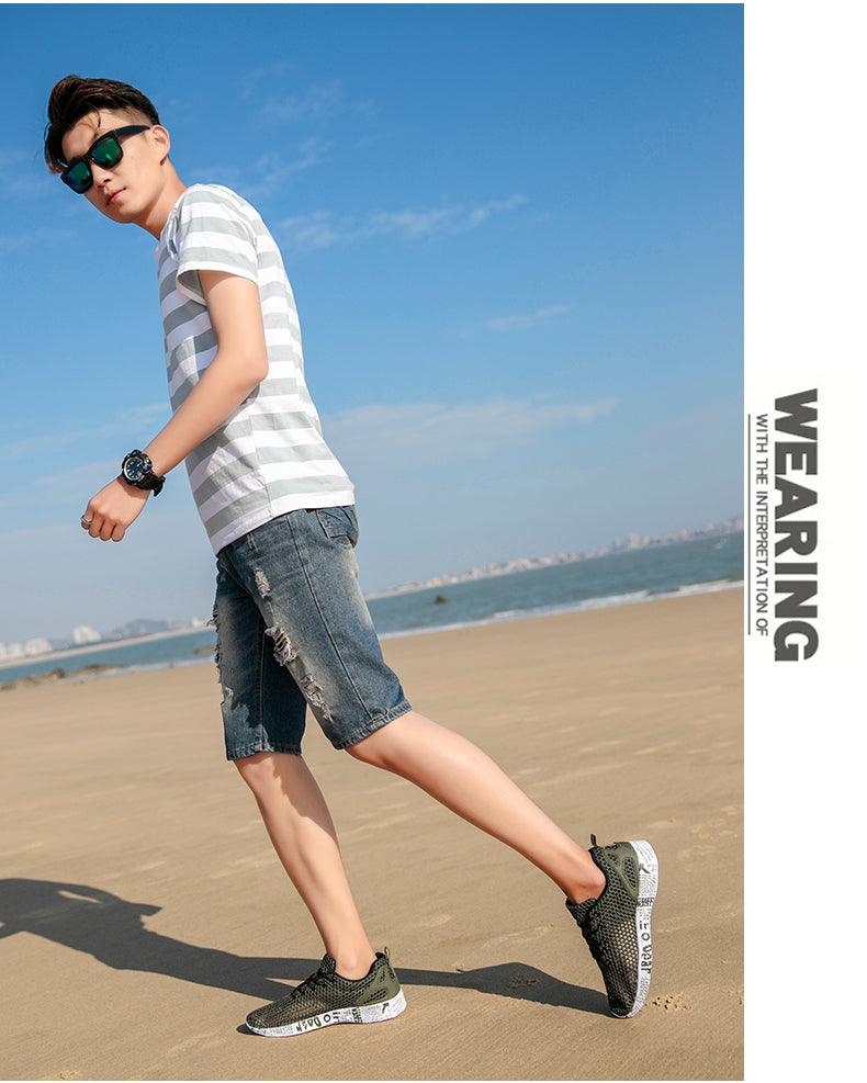 Men's Stevvex Aqua breathable quick-dry water shoes for beach, fishing, and outdoor activities, featuring lightweight, non-slip soles.