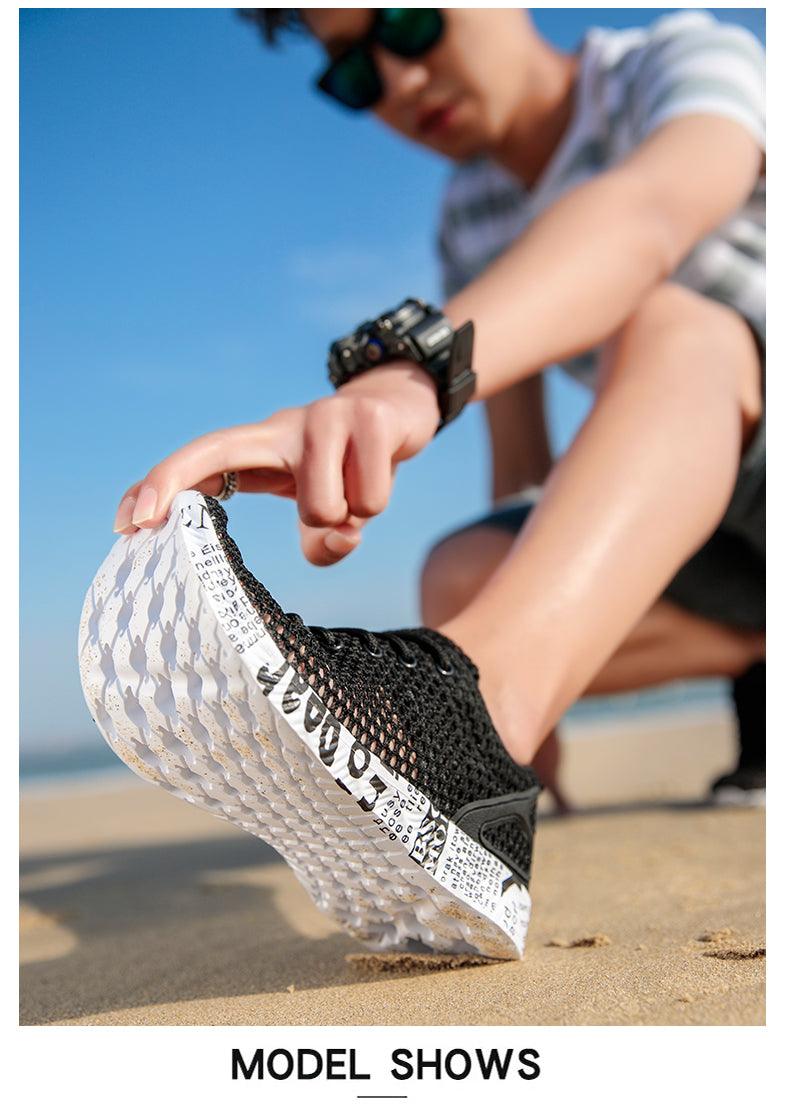 Men's Stevvex quick dry water shoes with aqua breathability, suitable for beach, fishing, and outdoor walking, non-slip and lightweight.