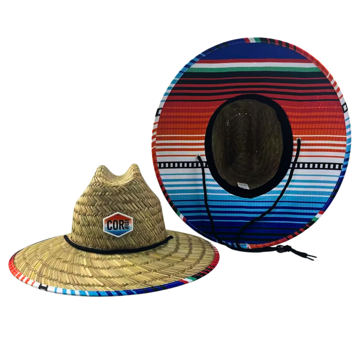 Straw Lifeguard Sun Beach Hats for Adults - Sarape - OVERLANDERS Outfitter