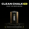 Clean Chalk Mess-Free Chalk Dispenser with chalk residue visible, showcasing the dispenser's design and mess-free chalking feature.