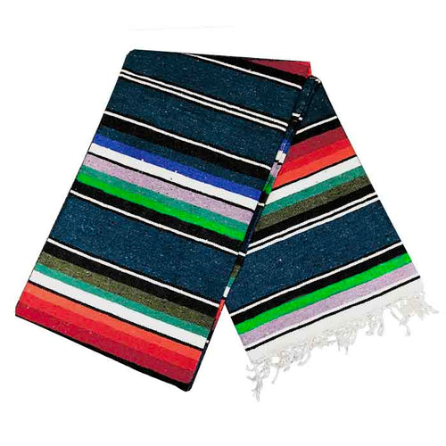 100% Cotton Blue Serape Blanket - OVERLANDERS Outfitter