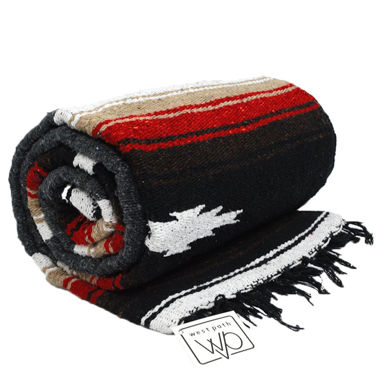 Charcoal Retro Diamond Mexican Blanket - OVERLANDERS Outfitter