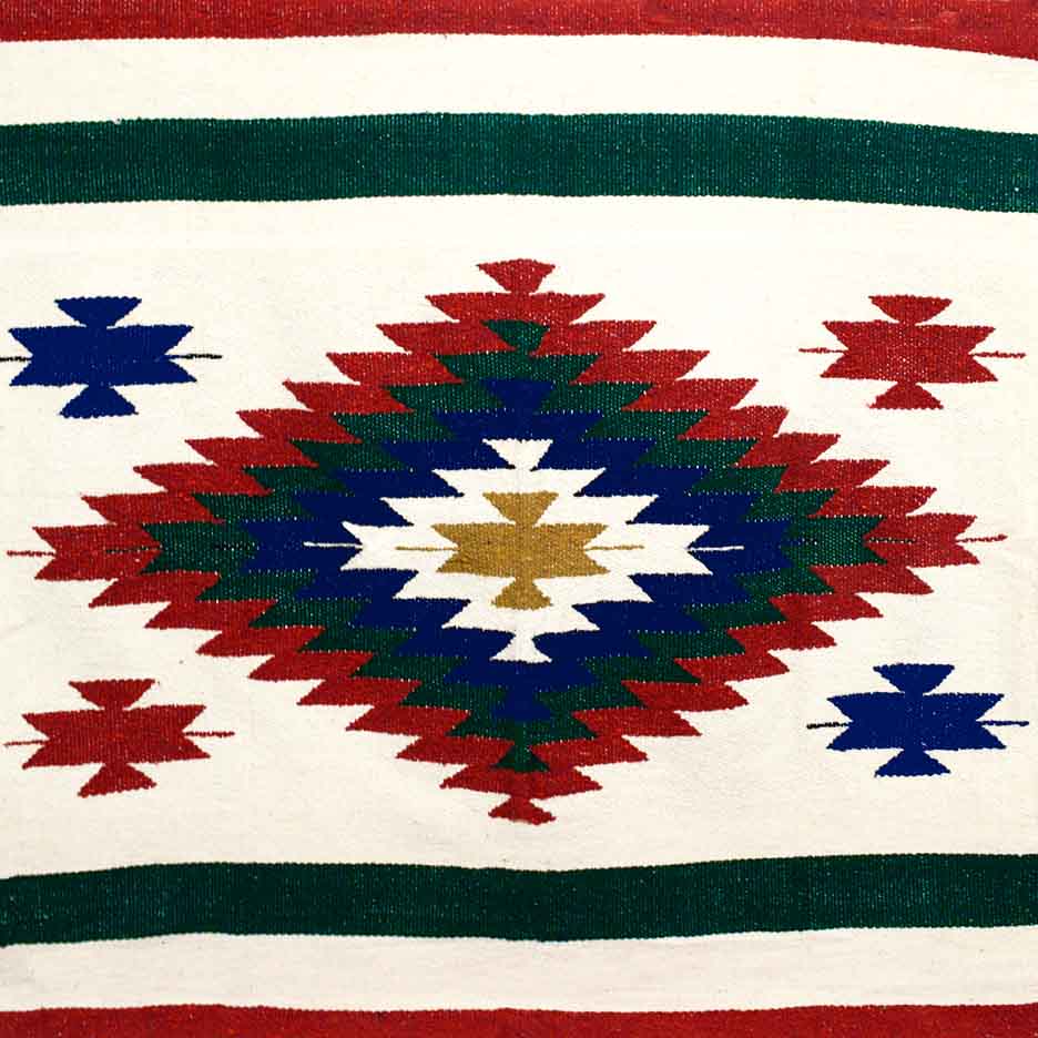 White Fiesta Diamond Blanket - OVERLANDERS Outfitter