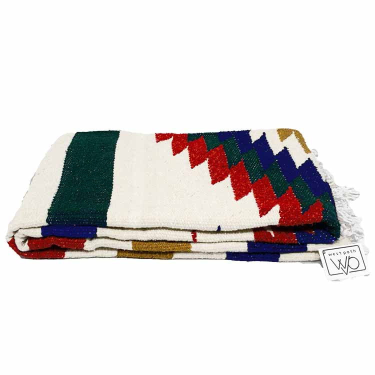 White Fiesta Diamond Blanket - OVERLANDERS Outfitter