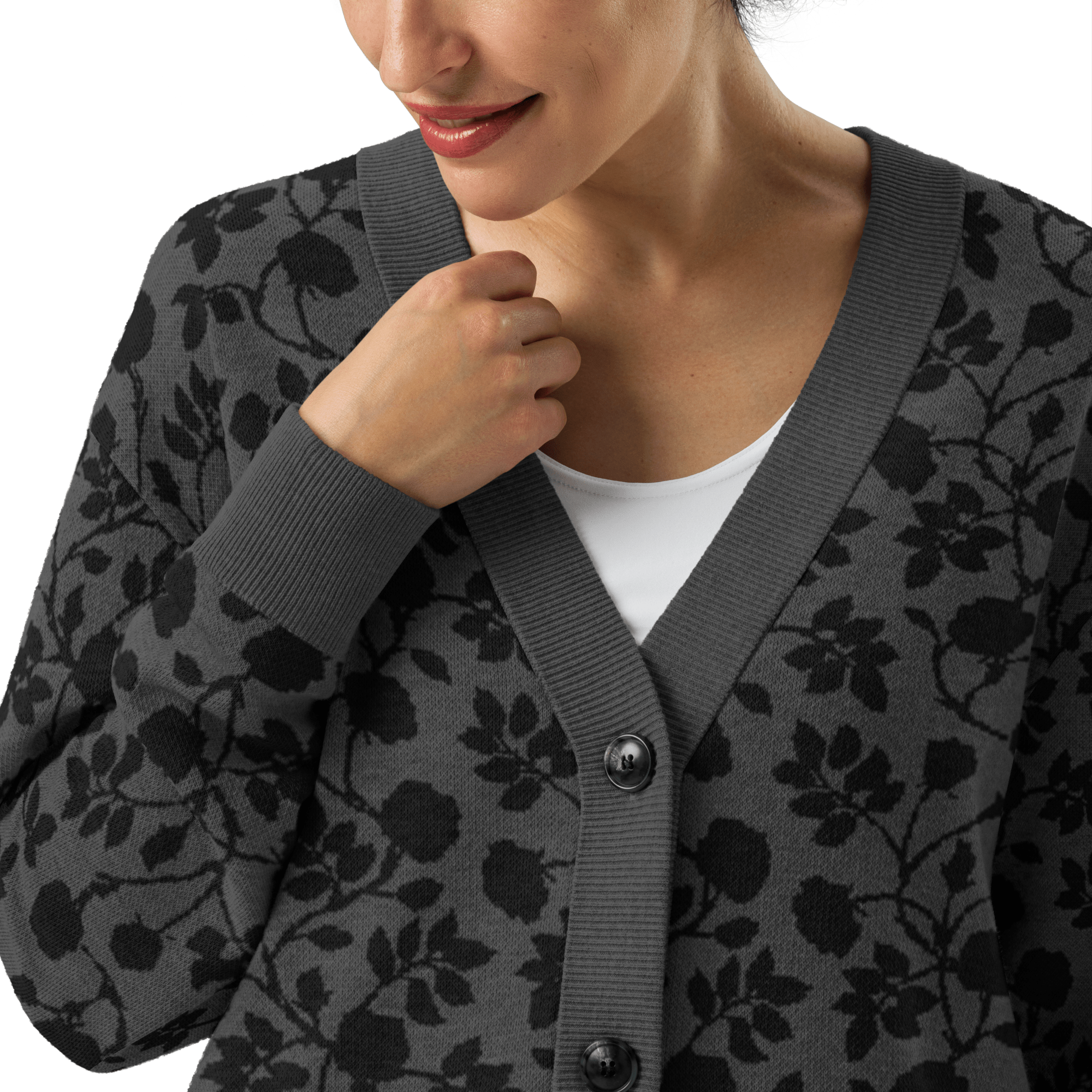 Midnight Bloom Knit Cardigan