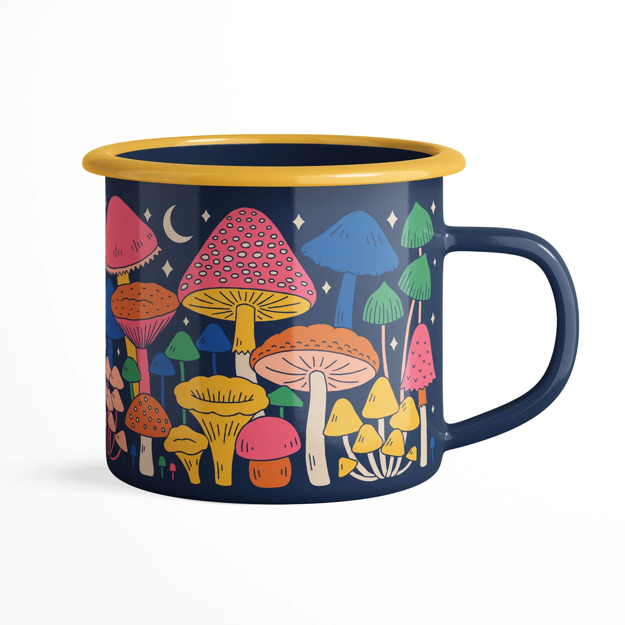 Midnight Mushroom Enamel Mug 16oz - OVERLANDERS Outfitter