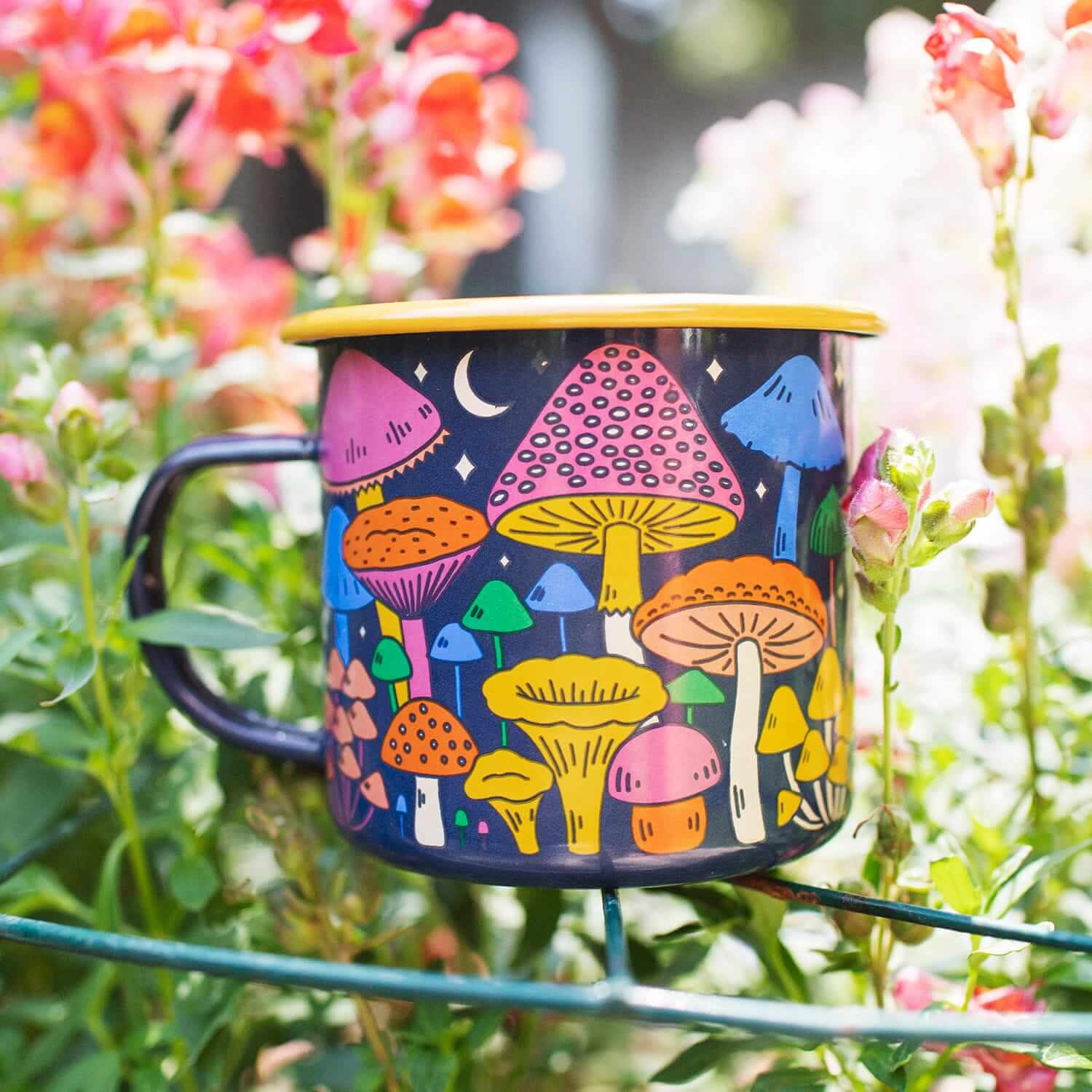 Midnight Mushroom Enamel Mug 16oz - OVERLANDERS Outfitter